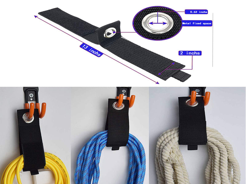  [AUSTRALIA] - Extension Cord Strap,Extension Cord Holder, Cable Organizer Straps for Cords Hoses, Heavy Duty Cord Wrap Keeper with Grommet for Hanging, Suitable for Cords, Hoses, Rope, Boat and Garage
