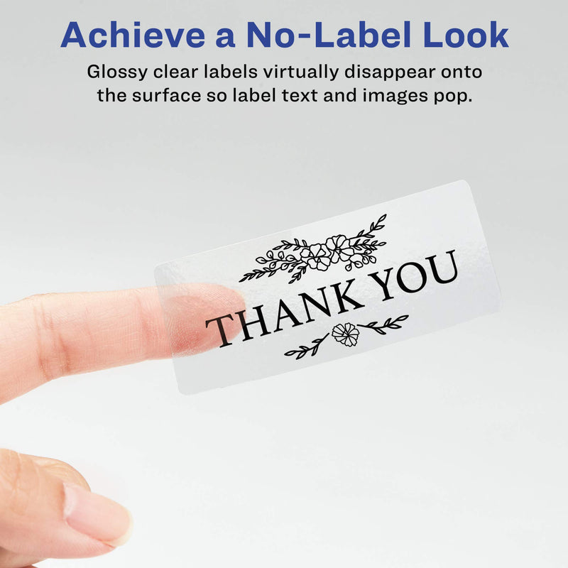 Avery Glossy Clear Rectangle Labels with Sure Feed, 1" x 4", 200 Glossy Clear Labels (36510) 200 Labels - LeoForward Australia