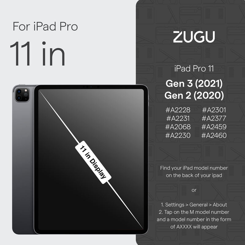  [AUSTRALIA] - ZUGU Case for 2021/2020 iPad Pro 11 inch Gen 2/3 - Ultra Slim Protective Case - Wireless Apple Pencil Charging - Convenient Magnetic Stand & Sleep/ Wake Cover (Slate Blue) Slate Blue