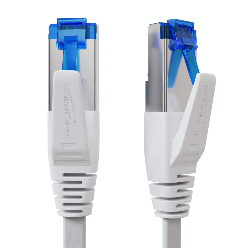  [AUSTRALIA] - Flat Cat 7 Ethernet Cable with Break-Proof Design, Internet/LAN Cable – 3ft (10Gbps Maximum Fiber Optic Speed, Highly Flexible & Suitable for Permanent Installation, RJ45, White) – by CableDirect