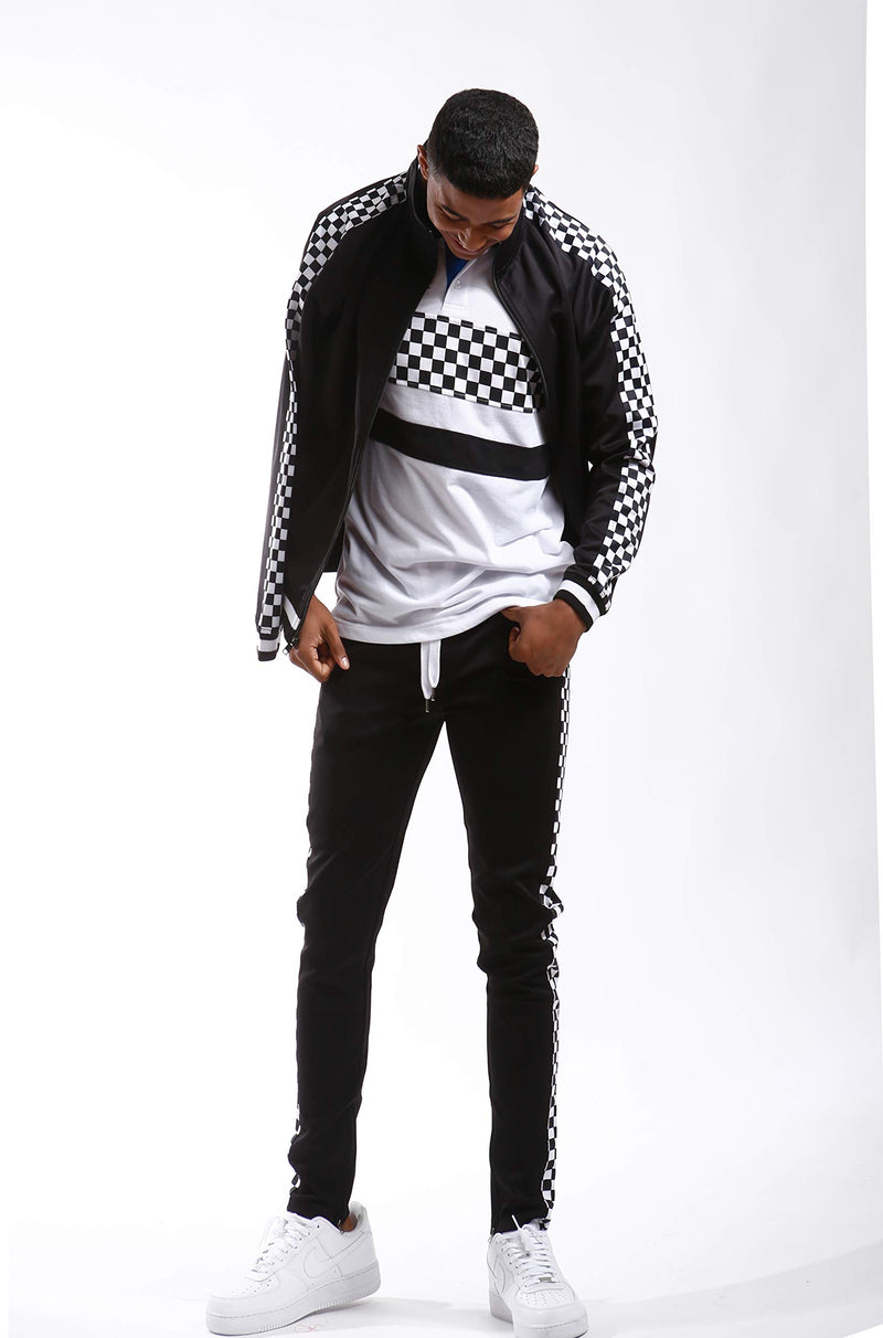 Screenshotbrand Mens Hip Hop Premium Slim Track Jacket - Side Taping Small F11854-black - LeoForward Australia