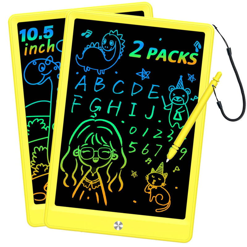  [AUSTRALIA] - LCD Writing Tablet Doodle Board, Colorful Drawing Pad, Electronic Drawing Tablet, Drawing Pads,Travel Gifts for Kids Ages 3 4 5 6 7 8 Year Old Girls Boys (10.5 inch, Yellow+Yellow) 10.5 inch Yellow&Yellow