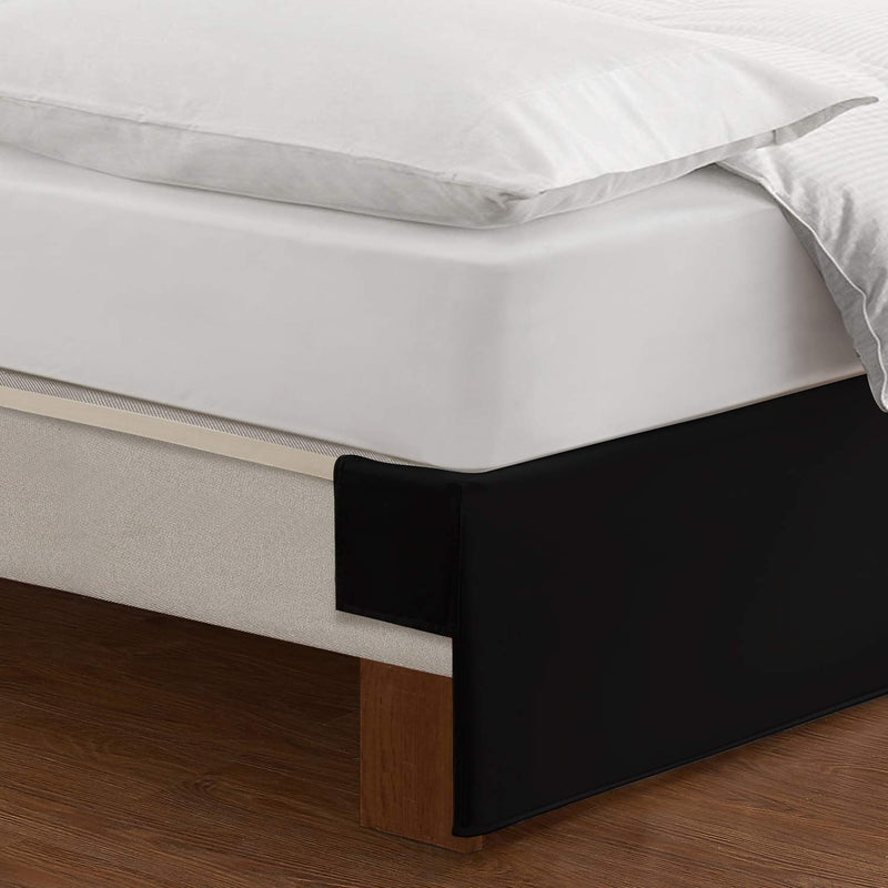  [AUSTRALIA] - Bed Maker's Tailored Wrap-Around Bedskirt Never Lift Your Mattress Classic 14” Drop Length Pleated Styling, Black, California King