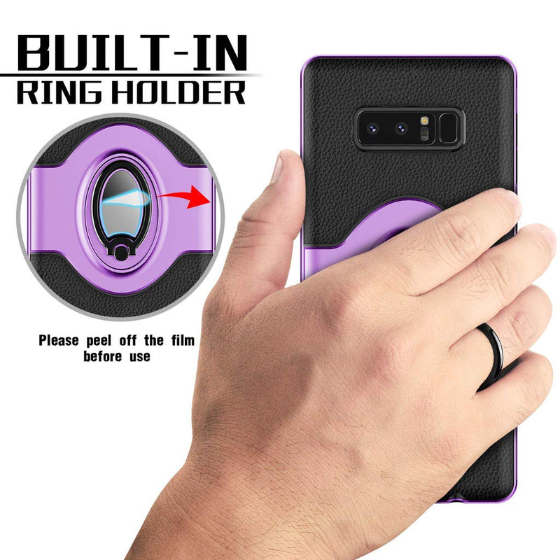  [AUSTRALIA] - Samsung Galaxy Note 8 Case - eSamcore Ring Holder Kickstand Cases + Dashboard Magnetic Phone Car Mount [Purple] Purple