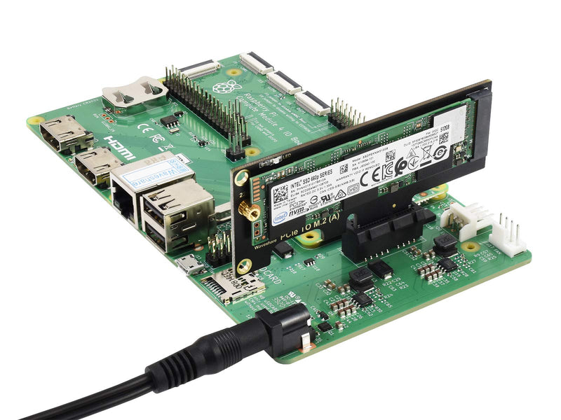  [AUSTRALIA] - Waveshare PCIe to M.2 Adapter Supports Raspberry Pi Compute Module 4 Adapter for NVMe Protocol M.2 SSD Faster Reading/Writing Improving Efficiency