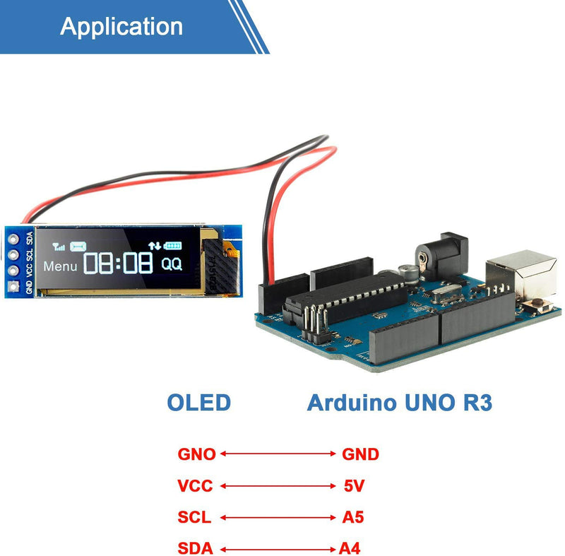 MakerFocus 6pcs I2C OLED Display Module 0.91 Inch I2C SSD1306 OLED Display Module Blue I2C OLED Screen Driver DC 3.3V~5V for Ar duino Blue 6pcs - LeoForward Australia