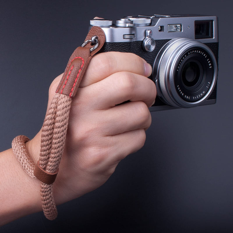  [AUSTRALIA] - VKO Soft Camera Hand Strap, Wrist Strap Compatible with Fujifilm X-T4 X-T30 X-T3 X-T20 X-T2 X100F X100 X100S X100T J5 J4 J3 A6100 A6600 A6400 A6000 Camera Coffee