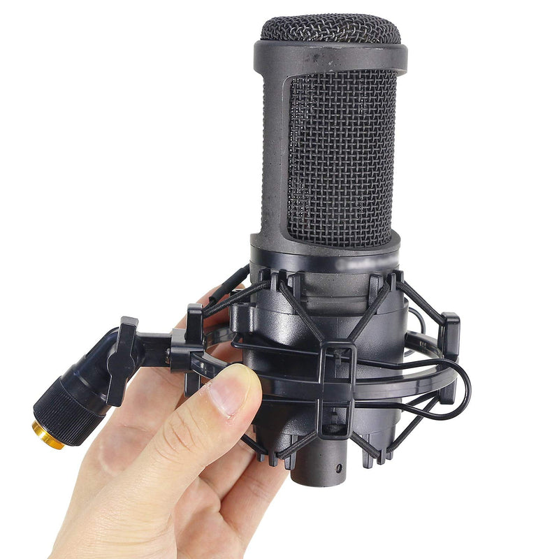  [AUSTRALIA] - AT2020 Shock Mount with Pop Filter - Foam Windscreen with Microphone Shockmount Reduces Vibration Noise and Blocks Out Plosives for Audio Technica AT2020 AT2035 ATR2500 Condenser Mic by YOUSHARES