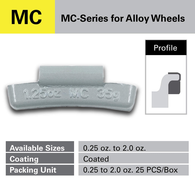 CKAuto MC-Series Coated 1/2oz, 0.5oz Lead Clip on Wheel Weights, 25Pcs/Box - LeoForward Australia