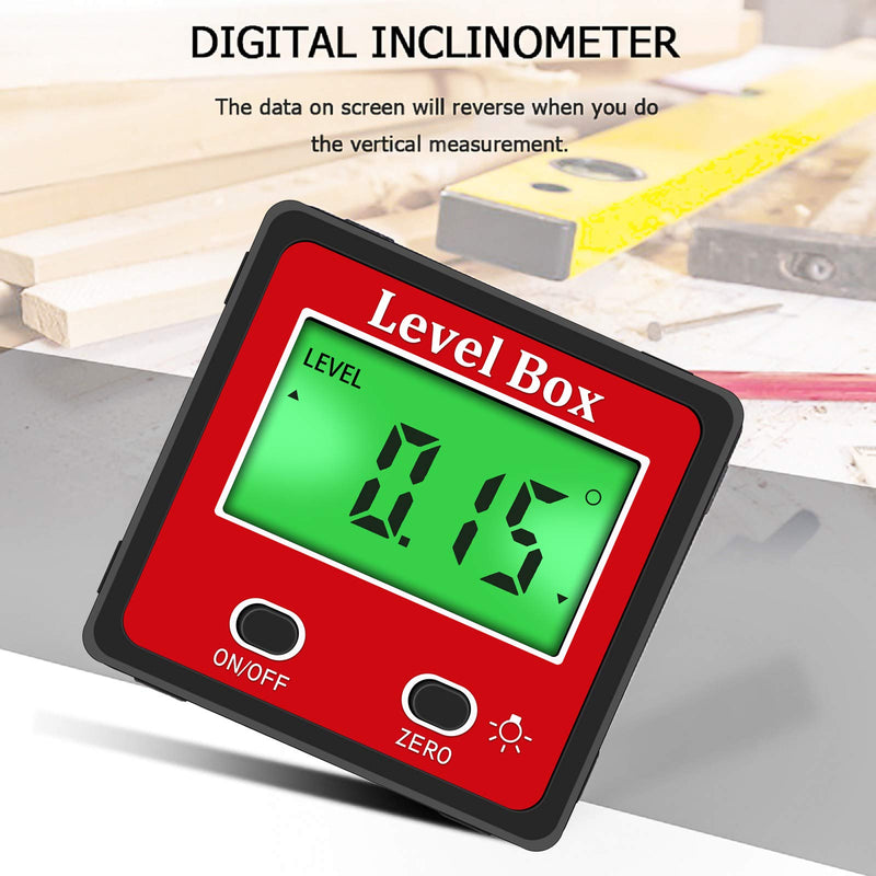  [AUSTRALIA] - 2 Button Digital Inclinometer Level Box Protractor Viewfinder Gauge Bevel