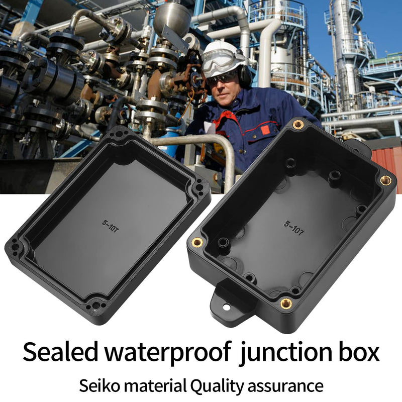  [AUSTRALIA] - Pack of 4 junction boxes, waterproof IP65, outdoor junction box, black, electronic project box, electrical accessories, plastic housing - 83 x 58 x 34 mm, 4 pieces