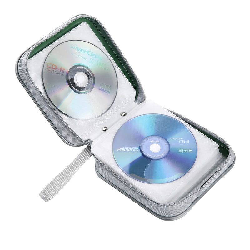  [AUSTRALIA] - Siveit CD Case, 40 Capacity CD/DVD Case Holders Wallet Hard Plastic DVD Disc Cases Storage Binder for Car Home Office Travel (Dark Green) Dark Green