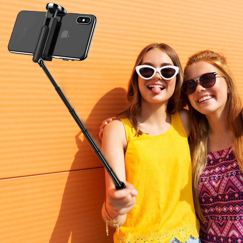  [AUSTRALIA] - ATUMTEK Bluetooth Selfie Stick Tripod, Extendable 3 in 1 Aluminum Selfie Stick with Wireless Remote and Tripod Stand 270 Rotation for iPhone 12/11 Pro/XS Max/XS/XR/X/8/7, Samsung and Smartphone Black