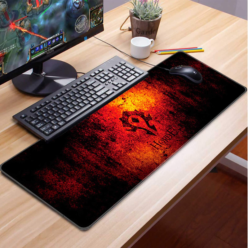 Large Gaming Mouse Pad, with Stitched Edges Non-Slip Rubber Base Mouse Mat, for Laptop Computer & PC(35.4x15.7x0.12Inch) RedFlag - LeoForward Australia