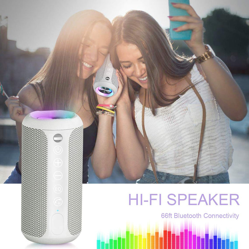 Ortizan Portable Bluetooth Speaker, IPX7 Waterproof Wireless Speaker with 24W Loud Stereo Sound, Outdoor Speakers with Bluetooth 5.0, 30H Playtime,66ft Bluetooth Range,TWS Pairing for Home Gray - LeoForward Australia