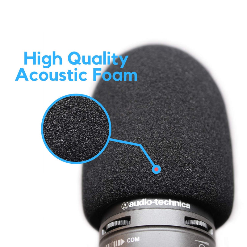  [AUSTRALIA] - Foam Windscreen for Audio Technica AT2020 Microphone - Pop Filter made from Quality Sponge Material that Filters Unwanted Recording and Background Noises - Black Color