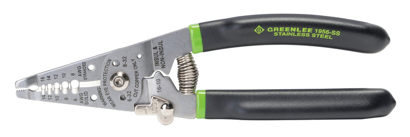  [AUSTRALIA] - Greenlee Hand Tools Stainless Steel Wire Stripper Pro (1956-SS), 6-14AWG