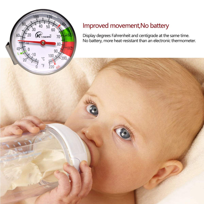 KT THERMO Instand Read 2-Inch Dial Thermometer,Best For The Coffee Drinks,Chocolate Milk Foam 0~220℉ - LeoForward Australia