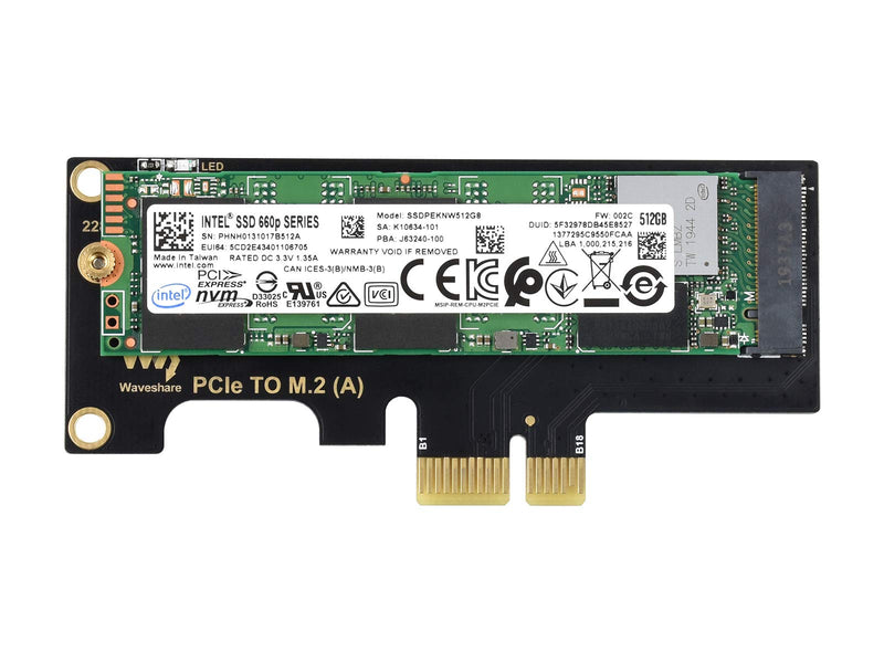  [AUSTRALIA] - Waveshare PCIe to M.2 Adapter Supports Raspberry Pi Compute Module 4 Adapter for NVMe Protocol M.2 SSD Faster Reading/Writing Improving Efficiency