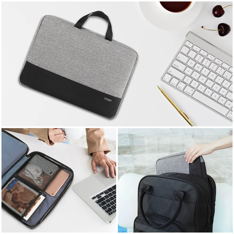  [AUSTRALIA] - Ytonet Laptop Sleeve Case, 11.6 Inch Chromebook Case for Men Women, Water Resistant Slim Laptop Cover Computer Carrying Case with Handle, Compatible with MacBook, HP, Dell, Acer, Asus, Lenovo, Grey 11-11.6 in