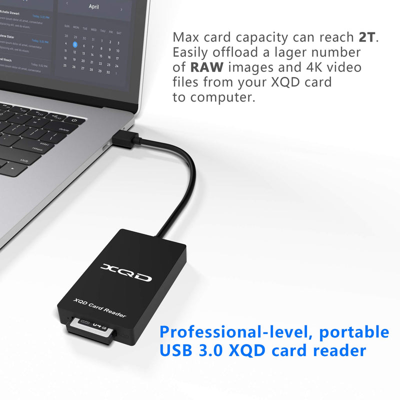 【Upgraded Version】Cateck XQD Card Reader, 5Gpbs Super Speed USB 3.0 xqd memory card reader, Compatible with Sony G/M Series USB Mark XQD Card, Lexar 2933x/1400x USB Mark XQD Card, Support Windows/Mac - LeoForward Australia