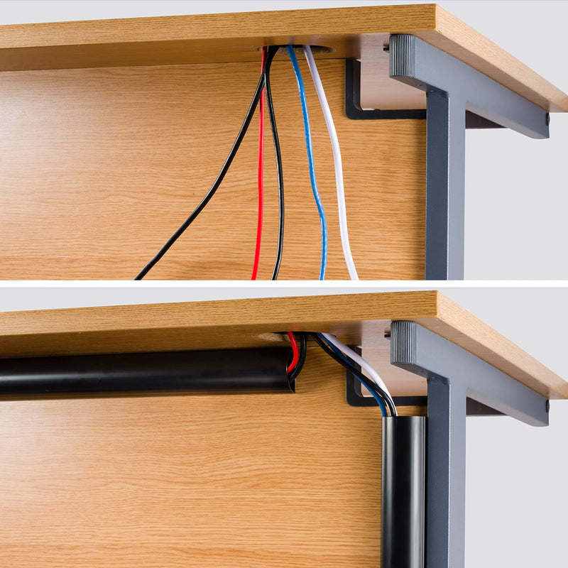  [AUSTRALIA] - D-Line Cord Hider 2-Pack, Cable Raceway, Desk Cable Management, Cord Cover Wall, Decorative Cable Concealer, TV Wire Covers, Hide Cords - 2X 2in W x 1in H x 39in Lengths (78in Total) - Black Large 2-Pack