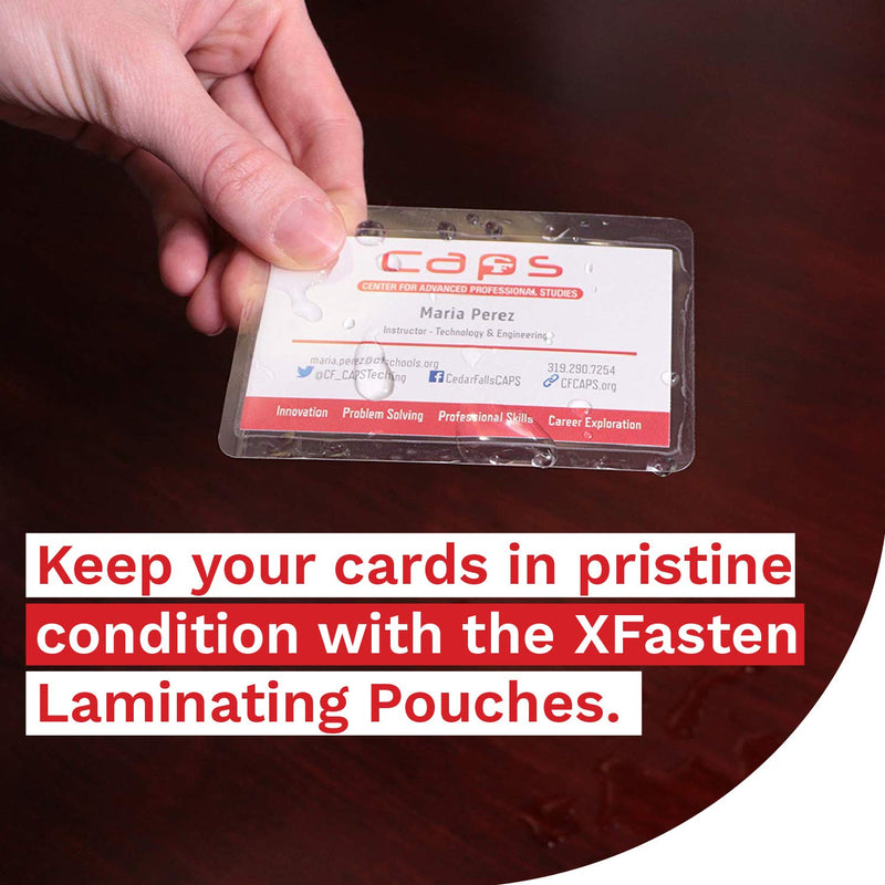  [AUSTRALIA] - XFasten Self-Sealing Laminating Pouches Business Card Size, 9.5 Mil and Hard Self Laminating Business Cards Pouch (Pack of 25) Pack of 25