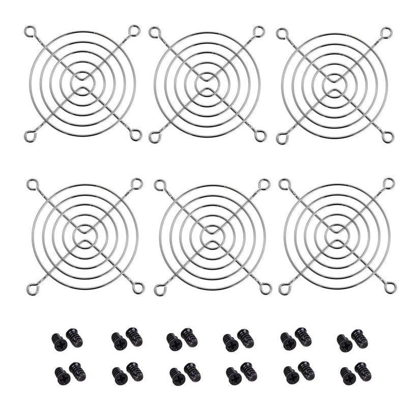  [AUSTRALIA] - SamIdea 120mm Diameter Silver Fan Finger Grill Guard Protector with Screws (Pack of 6)