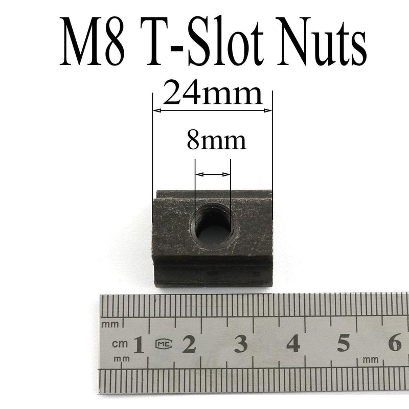  [AUSTRALIA] - 8 Pack M8 T-Slot Nuts Clamping Table Slot Milling T Sliding Nut Block Slot Machine Tool Black