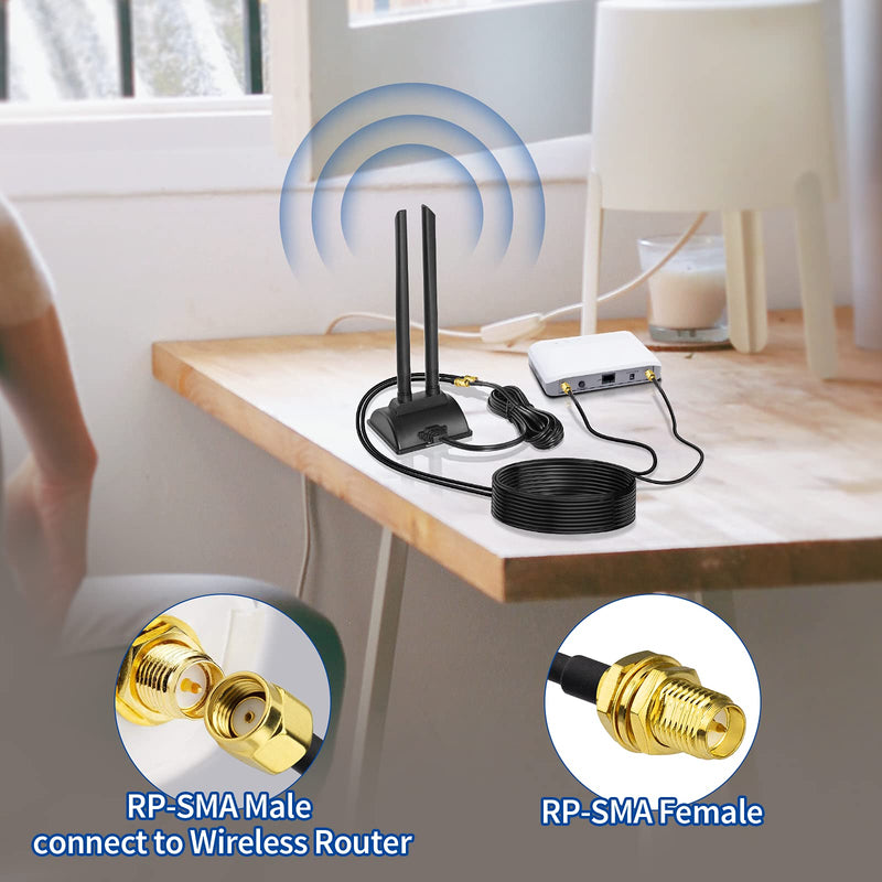  [AUSTRALIA] - Bingfu RP-SMA Male to RP-SMA Female Cable 3m RG174 WiFi Antenna Extension Coaxial Cable Pack of 2 for Wireless Mini PCI Express PCIE Network Card USB WiFi Adapter WiFi Router Booster IP Camera 3M (2 pieces)