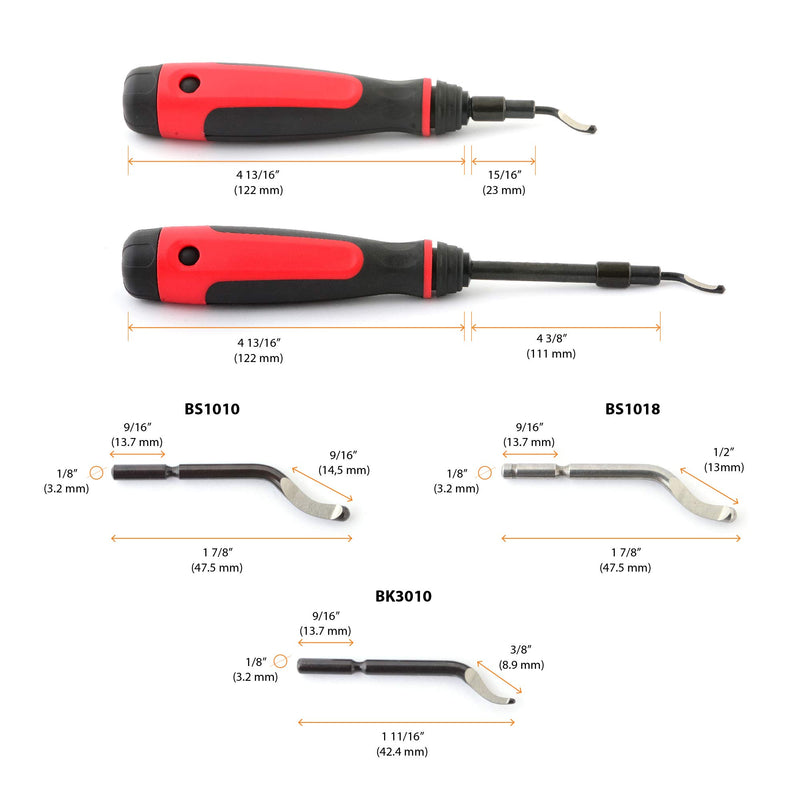 AFA Tooling Long Reach Deburring Tool with 15 High-Speed Steel Rotary Burr Removal Blades Tool+15blades - LeoForward Australia