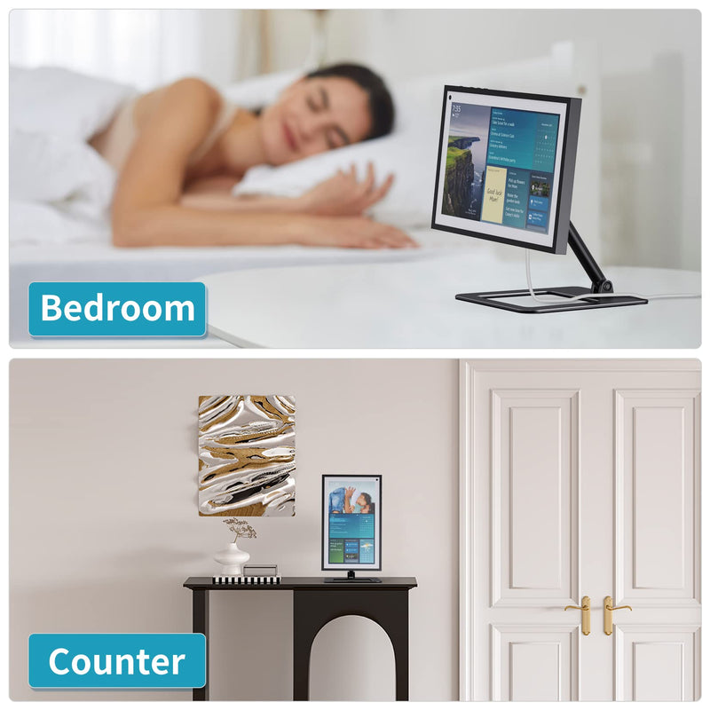  [AUSTRALIA] - Letlar ECH0 Show 15 Stand Adjustable, Show 15 Mount with 360° Rotation Wide Base, Tilt Stand for Show 15.6" Smart Display, Whole Aluminum, Hold The Device Stably