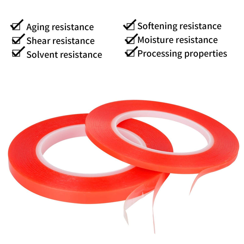  [AUSTRALIA] - Double Sided Adhesive Tape Kaisiking 5mm / 10mm x 25M Heat Resistant High Adhesion Transparent Acrylic Tape, LCD Screen Repair Sticker for Cell Phone Touch Screen Repair 2pcs (5mm+10mm)