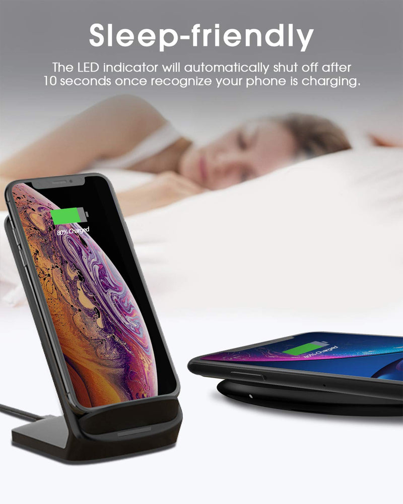  [AUSTRALIA] - NANAMI Fast Wireless Charger[2 Pack], Qi-Certified 15W Max Charging Stand Pad Bundle, Compatible iPhone 14/13/12/SE 2020/11 Pro/XS/XR/X, Samsung Galaxy S23/S22/S21/S20/S10/S9/Note 20/10/9, AirPods Pro