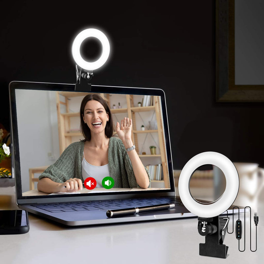  [AUSTRALIA] - Cyezcor Video Conference Lighting Kit, Ring Light for Monitor Clip On,for Remote Working, Distance Learning,Zoom Call Lighting, Self Broadcasting and Live Streaming, Computer Laptop Video Conferencing