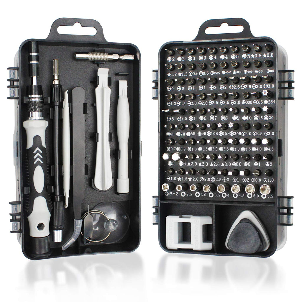  [AUSTRALIA] - Mini Precision Screwdriver Set, 115 in 1 Set, Professional Repair Tool Kit with Magnetic Driver for Cellphone, Computer, Laptop, Watch, PS4 and Another Daily/Professional Use Black-115pcs