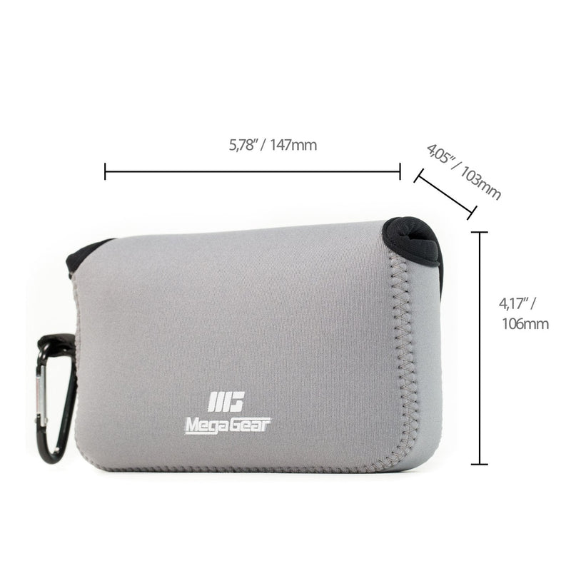  [AUSTRALIA] - MegaGear Fujifilm X100F, X100T, X100S Ultra Light Neoprene Camera Case, with Carabiner - Gray - MG1095