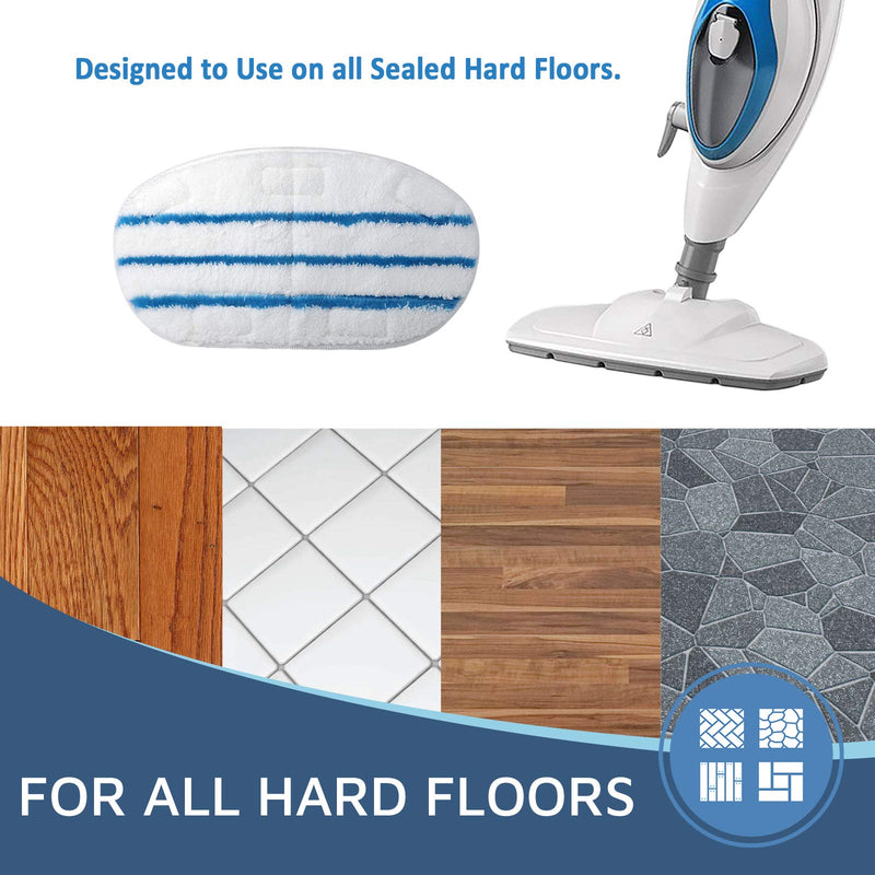  [AUSTRALIA] - Flammi 4 Pack Steam Mop Replacement Pads for PurSteam ThermaPro 10-in-1 Steam Mop Washable Reusable Pads