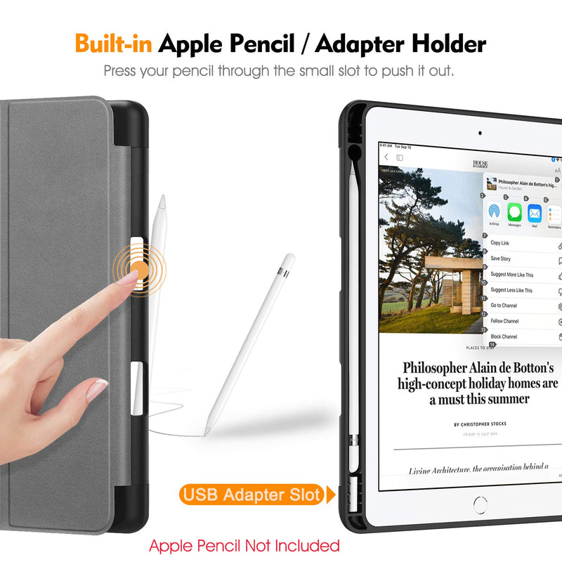  [AUSTRALIA] - Fintie SlimShell Case for iPad 9th / 8th / 7th Generation (2021/2020/2019 Model) 10.2 Inch - [Built-in Pencil Holder] Soft TPU Protective Stand Back Cover with Auto Wake/Sleep, Composition Book Black ZA-Composition Book Black