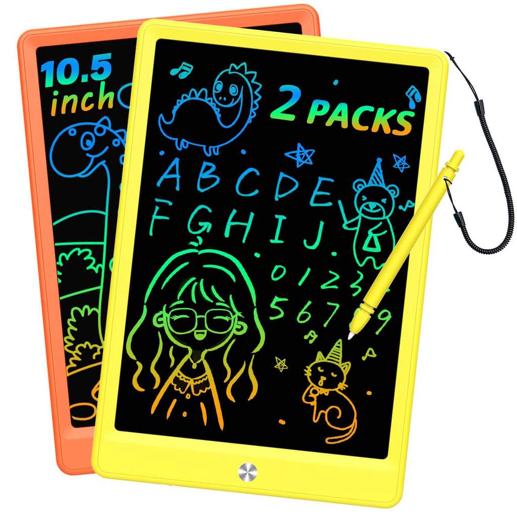  [AUSTRALIA] - LCD Writing Tablet Doodle Board, Colorful Drawing Pad, Electronic Drawing Tablet, Drawing Pads,Travel Gifts for Kids Ages 3 4 5 6 7 8 Year Old Girls Boys (10.5 inch, Orange+Yellow) 10.5 inch Orange&Yellow