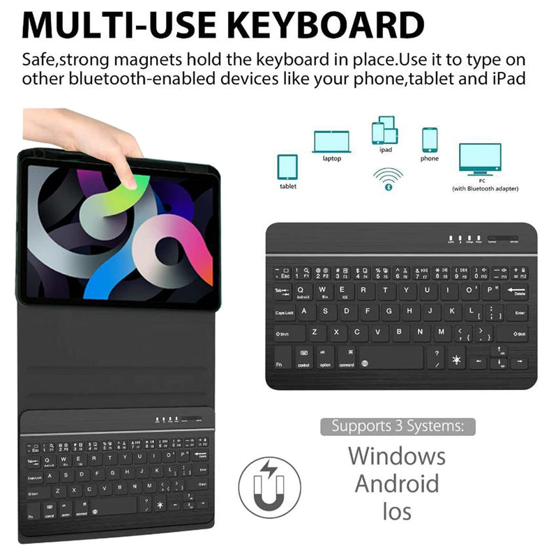  [AUSTRALIA] - CWNOTBHY iPad Mini 6 Keyboard Case 2021, Backlit Detachable Wireless Keyboard with Slim Cover and Pencil Holder for iPad Mini 6th Generation 8.3 Inch (Black)