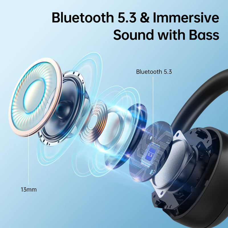  [AUSTRALIA] - BLAST! Wireless Earbuds, 60H Playback Bluetooth 5.3 Headphones,Noise Cancelling Wireless Headphones with LED Battery Display, 4 Mics Clear Call, IPX7 Waterproof Bluetooth Earbuds for Workout Sports