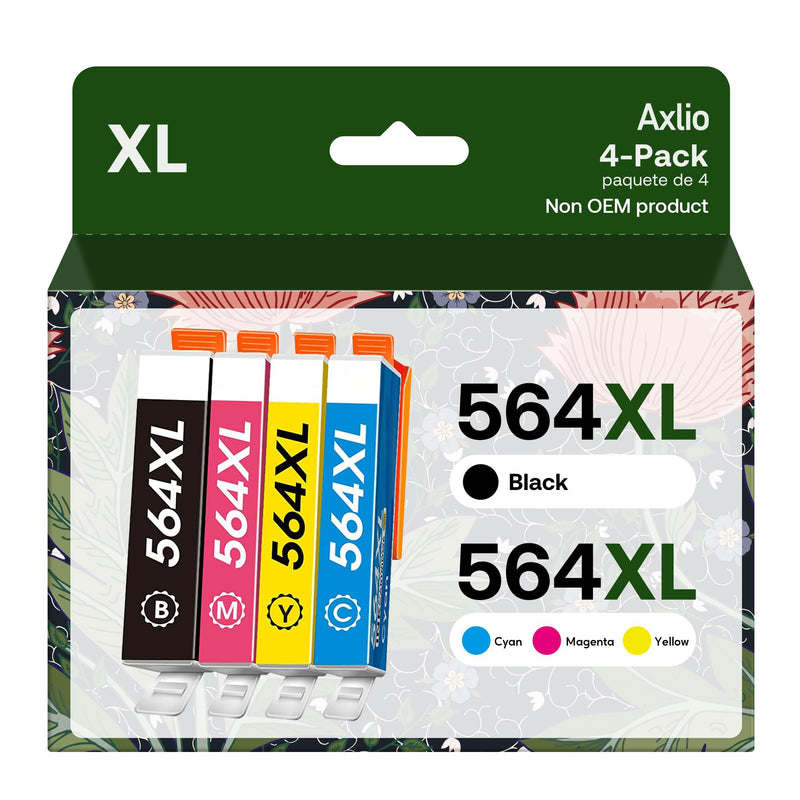  [AUSTRALIA] - 564XL Ink Cartridges Replacement for HP 564 564XL, Compatible High-Yield Combo Pack for HP Photosmart 5520 5525 6520 7520 5510 6510 7510 7525, Premium C309G(Black, Cyan, Magenta, Yellow, 4 Pack)