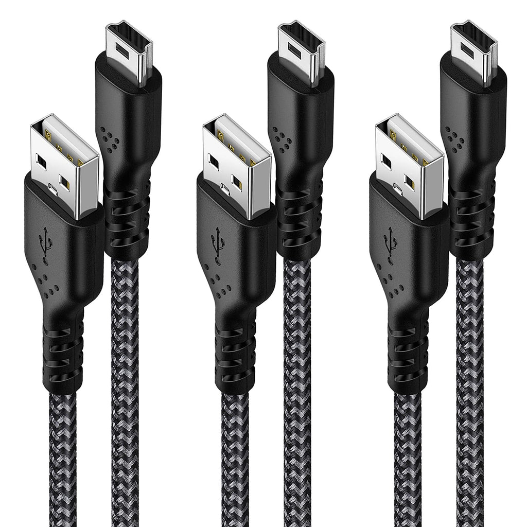  [AUSTRALIA] - Mini USB Cable [3-Pack, 3.3ft] iSeekerKit USB 2.0 Type A to Mini B Charger Cable Nylon Braided Compatible for Hero 3+, Hero HD, PS3 Controller,MP3, Dash Cam, Digital Camera,Satnav, GPS Receiver, PDA 3.3ft/1m