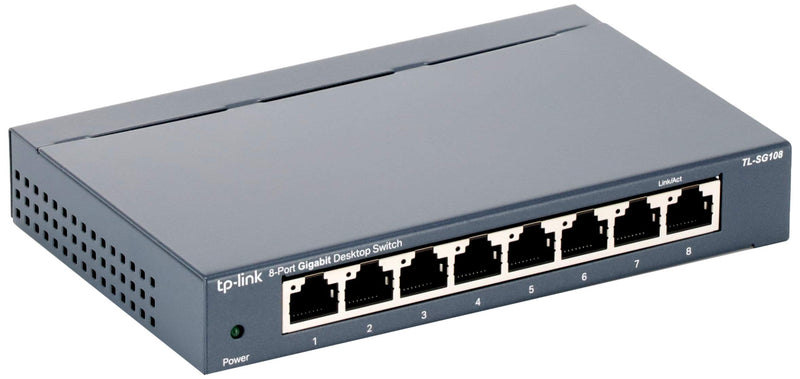 TP-Link TL-SG108 | 8 Port Gigabit Unmanaged Ethernet Network Switch, Ethernet Splitter | Plug & Play | Fanless Metal Design | Shielded Ports | Traffic Optimization | Limited Lifetime Protection 8 Port, Gigabit - LeoForward Australia