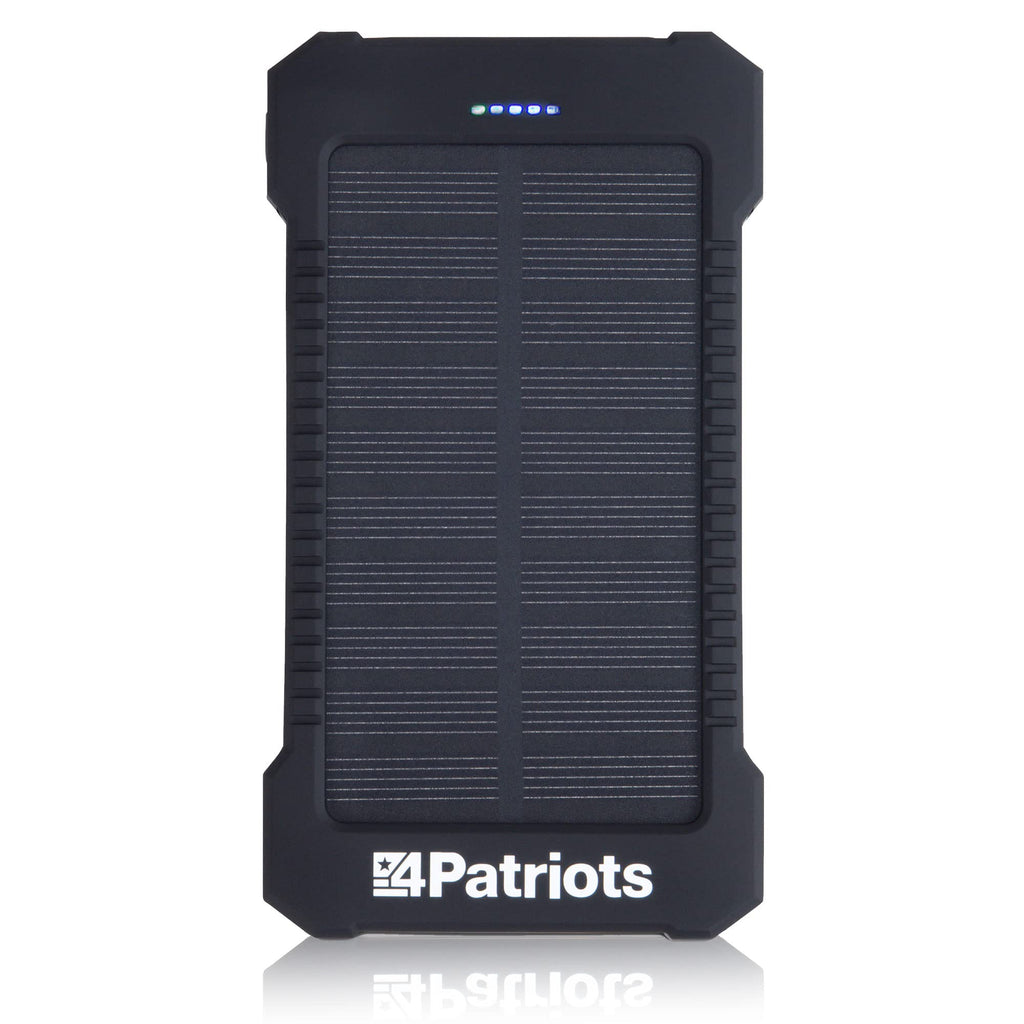  [AUSTRALIA] - 4Patriots Patriot Power Cell: Portable Solar Power Bank, Rechargeable External Battery 2 USB Ports, 8,000 mAh Lithium Polymer Battery, LED Flashlight, Great for Hiking or Emergencies 1-Pack