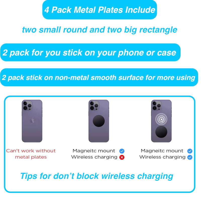  [AUSTRALIA] - ARMOLABX Gym Magnetic Phone Mount Holder, [12 Super Magnets] Dual Magnetic Phone Holder, [Pocket Size] Double Sided Magnetic Phone Holder for Gym Attach to Any Metal Surface Compatible with All Phones