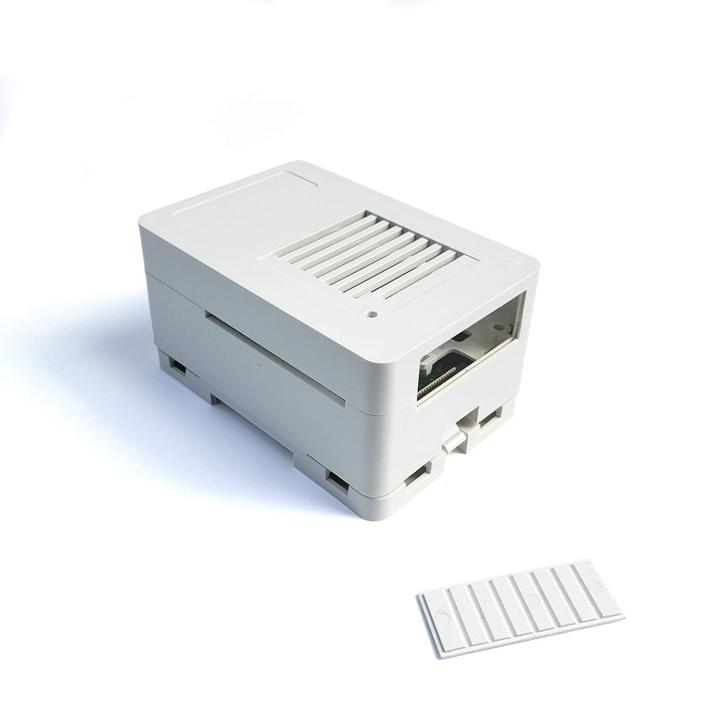  [AUSTRALIA] - MaticBox4 Case for Raspberry Pi 4 – Low Profile, Stackable, Universally Mountable DIN Rail, Automation Friendly, Fan Support (White) White