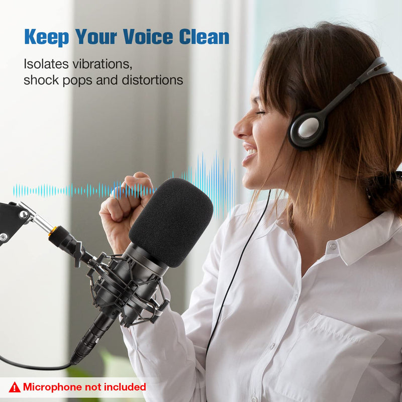  [AUSTRALIA] - Microphone Shock Mount with Pop Filter, Mic Anti-Vibration Suspension Shock Mount Holder Compatible for Audio Technica AT2020 AT2035 ATR2500 Mic by WIBOND