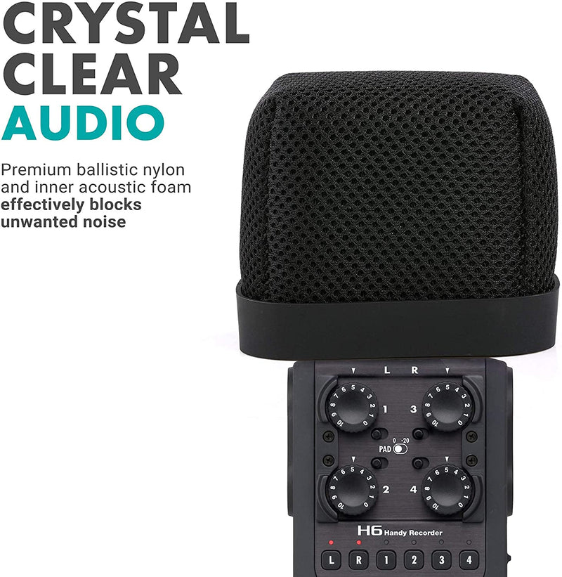 [AUSTRALIA] - Movo WST-R30 Fitted Nylon Microphone Windscreen with Acoustic Foam Technology for Zoom H4n, H5, H6, Tascam DR-100 MKII and Sony PCM-D50 Portable Digital Recorders